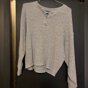 Grey Old Navy Henley Sweatshirt, Women’s Size Medium